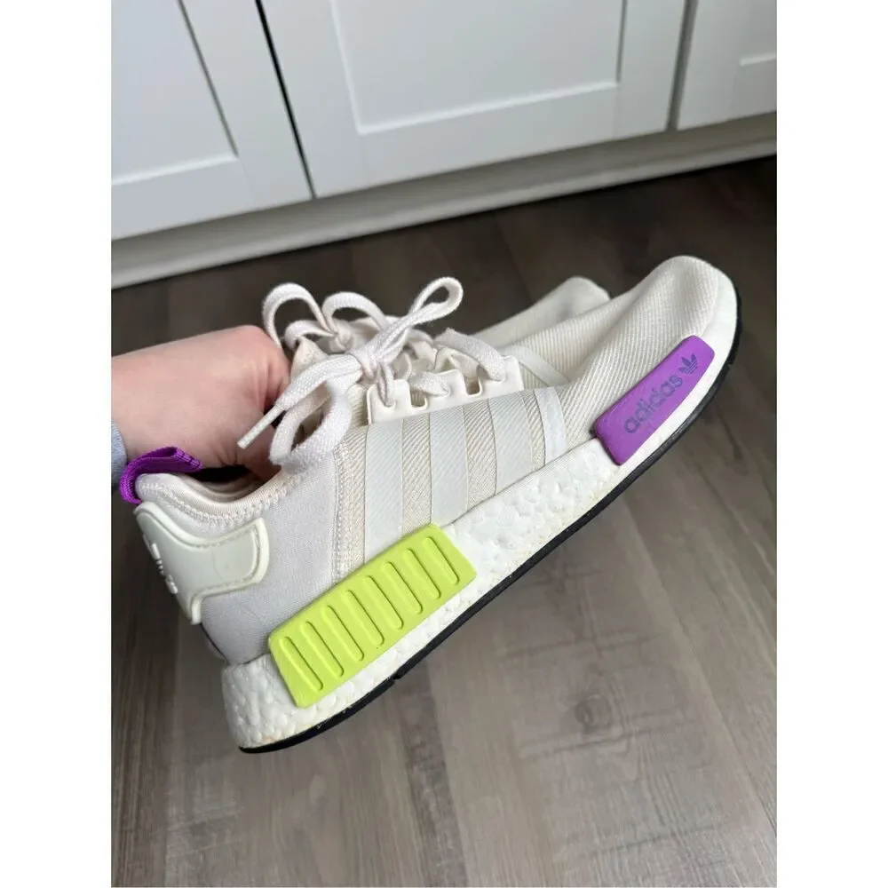Adidas NMD R1 Boost Men’s Running Shoe Sneaker Size 9 Semi Solar White D96626 - Picture 8 of 10